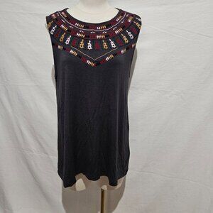 Acos&A embroidered detail tank top L